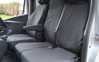 Renault Trafic 2014 on Single & Double - Folding Middle Seat & Underseat Storage - Black