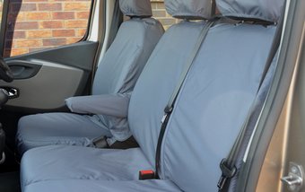 Renault Trafic 2014 on Crew Cab Single & Double - 3 Seperate Headrests & Underseat Storage - Grey