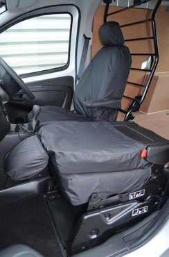 Easy Fit Tailored Van Seat Covers Peugeot Bipper 2008 on - Single & Single - Folding Passenger Seat - Black