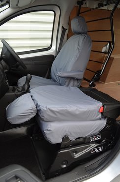 Easy Fit Tailored Van Seat Covers Peugeot Bipper 2008 on - Single & Single - Folding Passenger Seat - Grey