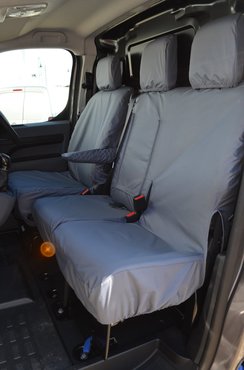 Easy Fit Tailored Van Seat Covers Peugeot Expert 2016 on - Single & Double - With Worktray - Grey