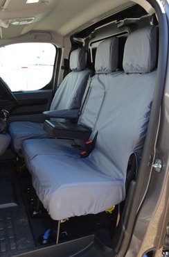 Easy Fit Tailored Van Seat Covers Peugeot Expert 2016 on - Single & Double - With Worktray - Grey