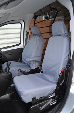 Easy Fit Tailored Van Seat Covers Fiat Fiorino 2008 on - Single & Single Folding - Grey