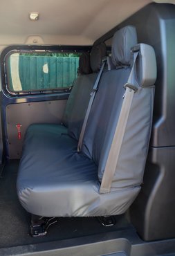 Easy Fit Tailored Van Seat Covers Ford Transit Custom 2013 on - Rear Triple Bench - Black