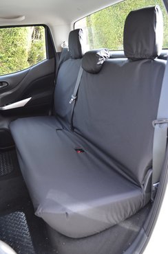 Easy Fit Tailored Van Seat Covers Nissan Navara NP300 Double Cab 2016 on - Rear Seats - Black
