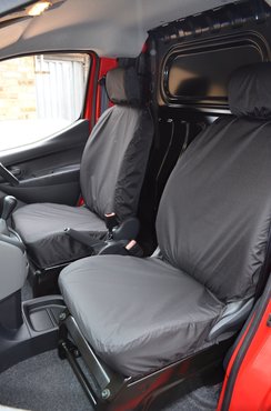 Easy Fit Tailored Van Seat Covers Nissan NV200 2009 on - Single & Single - Non-Folding - Black