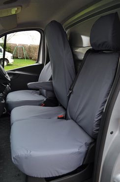 Easy Fit Tailored Van Seat Covers Nissan NV300 2016-2022 - Single & Double - Folding Middle Seat & Underseat Storage - Grey