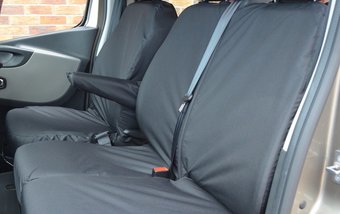Nissan NV300 2016-2022 Crew Cab Single & Double - 3 Separate Headrests & Underseat Storage - Black