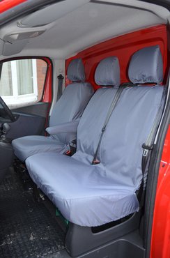 Easy Fit Tailored Van Seat Covers Nissan NV300 2016-2022 - Single & Double - Fixed Double Seat No Underseat Storage - Grey
