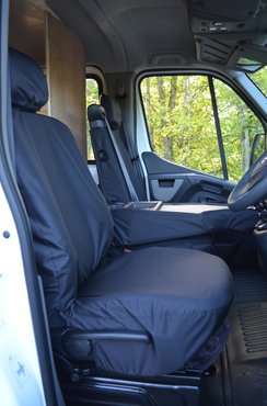 Easy Fit Tailored Van Seat Covers Nissan NV400 2011 on - Single & Double - Folding Middle Seat - 1 Piece Bench - Black