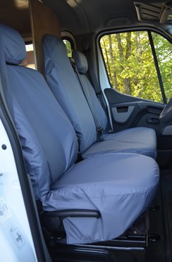 Easy Fit Tailored Van Seat Covers Nissan NV400 2011 on - Single & Double - Folding Middle Seat - 1 Piece Bench - Grey