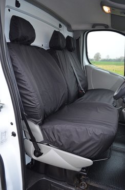 Easy Fit Tailored Van Seat Covers Nissan Primastar 2006-2014 - Single & Double - Without Driver's Armrest - Black
