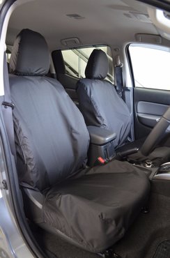 Easy Fit Tailored Van Seat Covers Mitsubishi L200 2015 on - Single & Single - Black