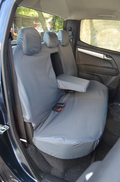 Easy Fit Tailored Van Seat Covers Isuzu D-Max 2012-2021 - Rear Double Cab with central armrest - Grey
