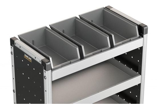 3 X Plastic Bins & 1 X Rubber Mat FITS VAN GUARD 750MM TRADE VAN RACKING -