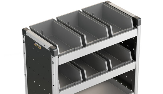 6 X Plastic Bins & 2 X Rubber Mat FITS VAN GUARD 750MM TRADE VAN RACKING -