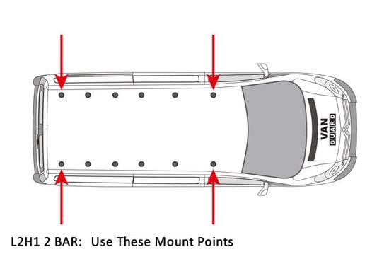 2 Van Guard Ulti Bar+ Van Roof Bars Peugeot Expert 2007-2016 - VG248-2