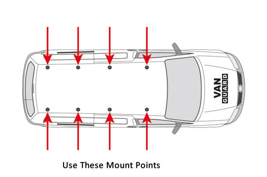 4 Van Guard Ulti Bar+ Van Roof Bars Volkswagen Caddy 2020 on - L2H1
