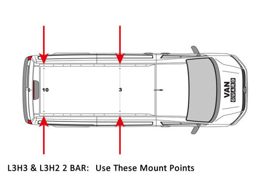2 Van Guard Ulti Bar+ Van Roof Bars MAN TGE 2017 On - VG336-2