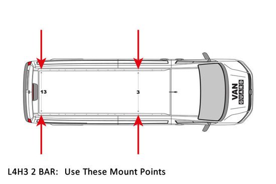 2 Van Guard Ulti Bar+ Van Roof Bars MAN TGE 2017 On - VG336-2