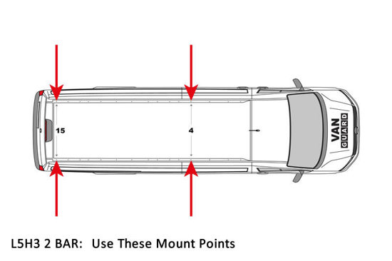 2 Van Guard Ulti Bar+ Van Roof Bars MAN TGE 2017 On - VG336-2