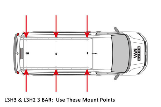 3 Van Guard Ulti Bar+ Van Roof Bars MAN TGE 2017 On - VG336-3