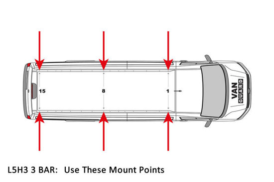 3 Van Guard Ulti Bar+ Van Roof Bars MAN TGE 2017 On - VG336-3
