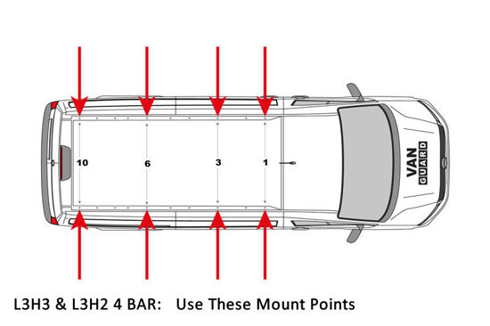 4 Van Guard Ulti Bar+ Van Roof Bars MAN TGE 2017 On - VG336-4