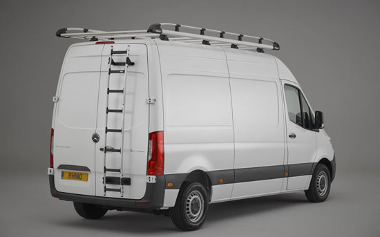 8 Step Rhino Aluminium Ladder Mercedes Sprinter 2006-2018 - All H2 Roof Height Models - Twin Door