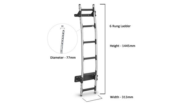 6 Step Rhino Aluminium Ladder Fiat Talento 2016-2021 - L1H1 / L2H1 - Tailgate / Twin Door