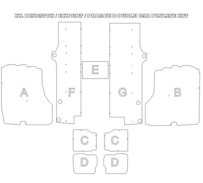 Ply Lining Kit Citroen Dispatch 2016 on - Double Cab Long - XL