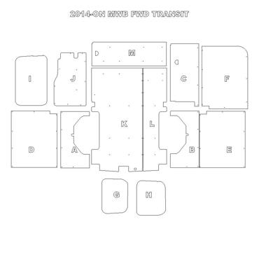 Ply Lining Kit Ford Transit 2014 on - Medium Wheel Base - FWD