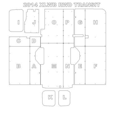 Ply Lining Kit Ford Transit 2014 on - Extra Long Wheel Base - RWD