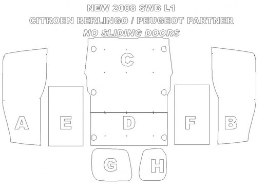 Ply Lining Kit Peugeot Partner 2008-2018 - Short Wheel Base - Full Kit