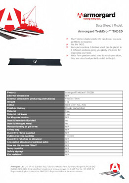 Armorgard Trekdror TKD2D TrekDror TKD2 Divider Kit - Set of 3