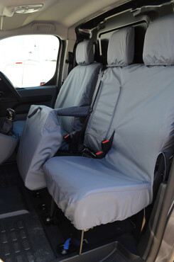 Easy Fit Tailored Van Seat Covers Fiat e-Scudo 2022 on Enterprise Model - Electric - Single & Double with Worktray - Grey