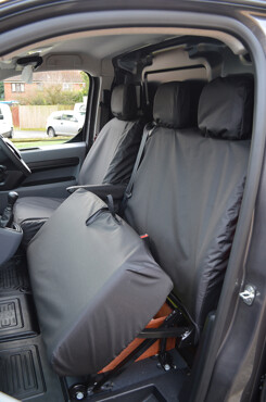 Easy Fit Tailored Van Seat Covers Fiat e-Scudo 2022 on X Model - Electric - Single & Double without Worktray - Black