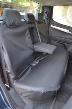Easy Fit Tailored Van Seat Covers Isuzu D-Max 2021 on - Rear Double Cab with Central Armrest - Black