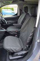 Peugeot Partner Van 2018 on Single & Single - Front Pair - Separate Headrests - Black