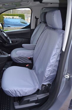 Easy Fit Tailored Van Seat Covers Toyota Proace City Electric 2021 on - Single & Single - Separate Headrests - Grey