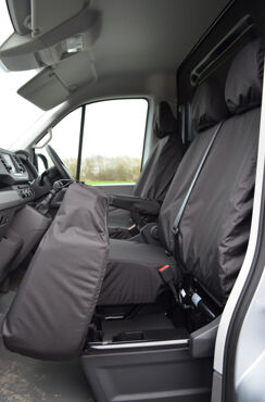 Easy Fit Tailored Van Seat Covers MAN e-TGE 2020 on - Electric - Single & Double - Non Folding - Black