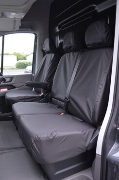 Easy Fit Tailored Van Seat Covers MAN TGE 2017 on - Single & Double - Folding Middle Seat - Black