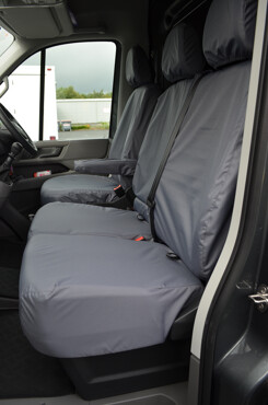 Easy Fit Tailored Van Seat Covers MAN e-TGE 2020 on - Electric - Single & Double - Folding Middle Seat - Grey