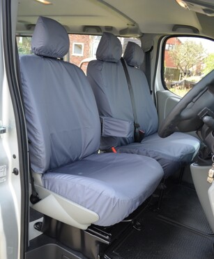 Easy Fit Tailored Van Seat Covers Nissan Primastar 2006-2014 - Single & Double - with Driver's Armrest - Grey