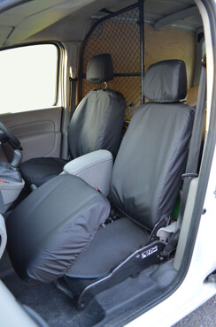 Easy Fit Tailored Van Seat Covers Renault Kangoo ZE Van 2011-2021 - Electric - Single & Single - Folding Passenger Seat - Black