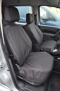 Easy Fit Tailored Van Seat Covers Renault Kangoo 2008 on - Single & Single - Non-Folding Passenger Seat - Black