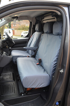 Easy Fit Tailored Van Seat Covers Vauxhall Vivaro 2019 on - Single & Double - No Worktray - Grey