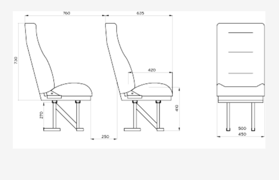 Deluxe Low Back Single Van Seat Kit 450mm Wide-Fixed Headrest - Fixed Base Fitting Kit
