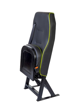 High Back Single Van Seat Kit Self Standing Flip-up Seat - 425mm Wide - Integral Headrest - Fixed Base Fitting Kit